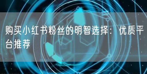 购买小红书粉丝的明智选择:优质平台推荐