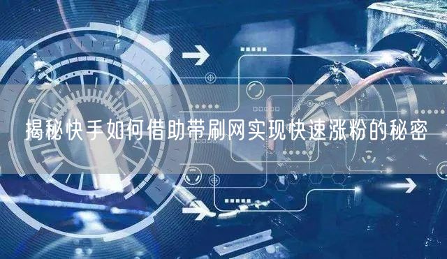 揭秘快手如何借助带刷网实现快速涨粉的秘密