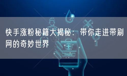 快手涨粉秘籍大揭秘：带你走进带刷网的奇妙世界