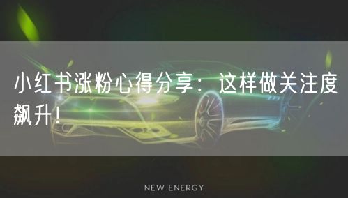 小红书涨粉心得分享：这样做关注度飙升！