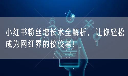 小红书粉丝增长术全解析，让你轻松成为网红界的佼佼者！