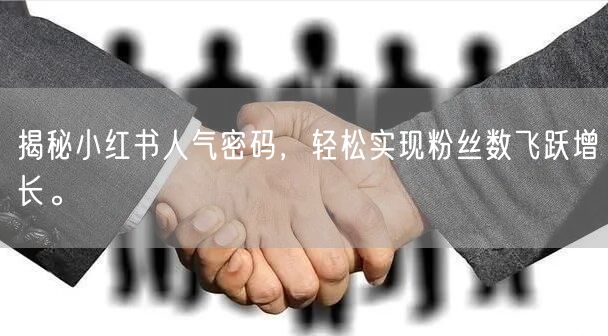 揭秘小红书人气密码，轻松实现粉丝数飞跃增长。