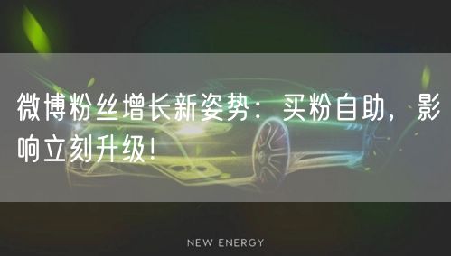 微博粉丝增长新姿势：买粉自助，影响立刻升级！