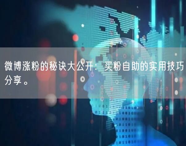 微博涨粉的秘诀大公开:买粉自助的实用技巧分享。