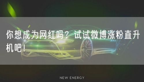 你想成为网红吗?试试微博涨粉直升机吧!