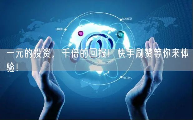 一元的投资,千倍的回报!快手刷赞等你来体验!