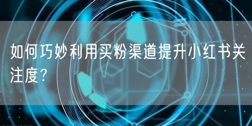 如何巧妙利用买粉渠道提升小红书关注度?
